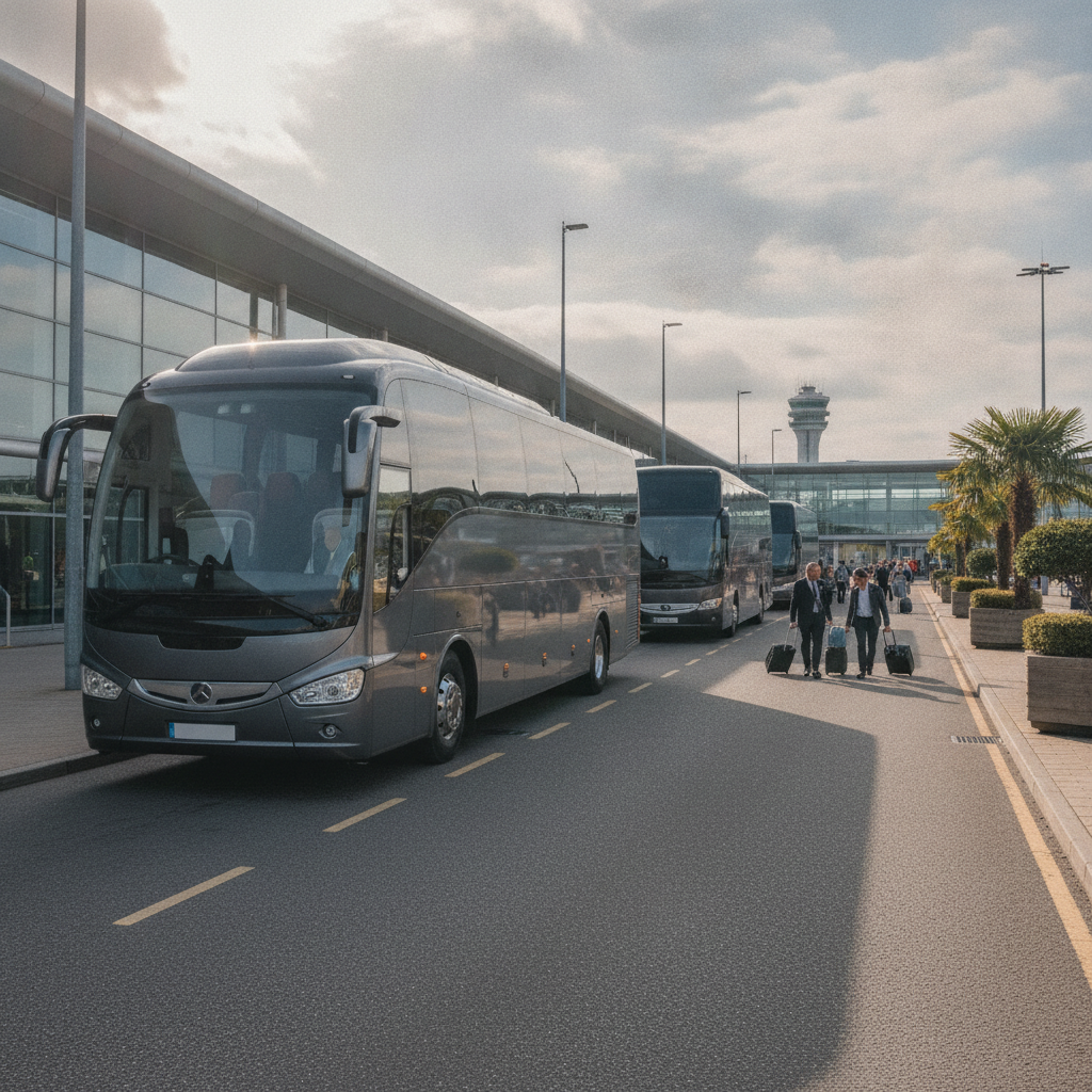 Home — executive coach meeting a group at Manchester Airport